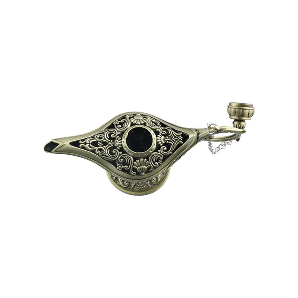 Zinc Zinc Zinc Alloy Hollow Out Wishing Desktop Decor Ornaments Aladdined Magic Lamp Incense Holder Tea Pot