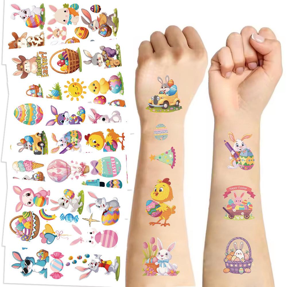 

Новая Мультяшная Пасхальная Серия Тату Наклейки Водонепроницаемые Подарок для Вечеринки Смешные Наклейки на Лицо Easter series (10 sheets/pack)