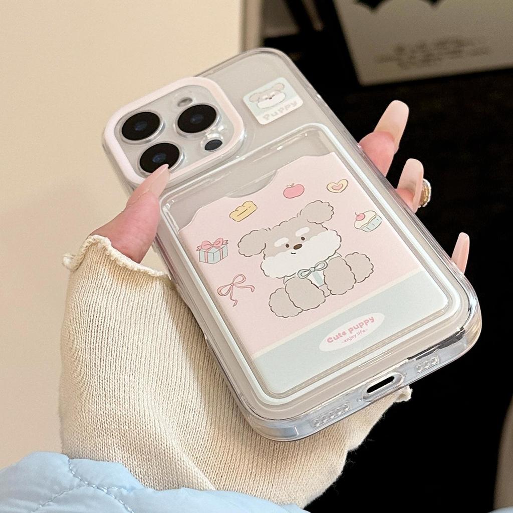 Apple Card Holder Phone Case MVUCA Pink Cute Dog