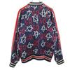 GUCCI 16AW Italian rayon blend Ghost all-over print Bomber Jacket 50 Navy Men's Used