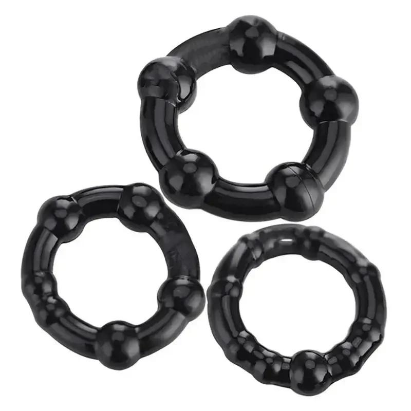 3Pcs Silicone Cock Ring Penis Ring Sex Toys For Men Delay Ejaculation Testicle Scrotum Ball Stretcher Erection Sex Products