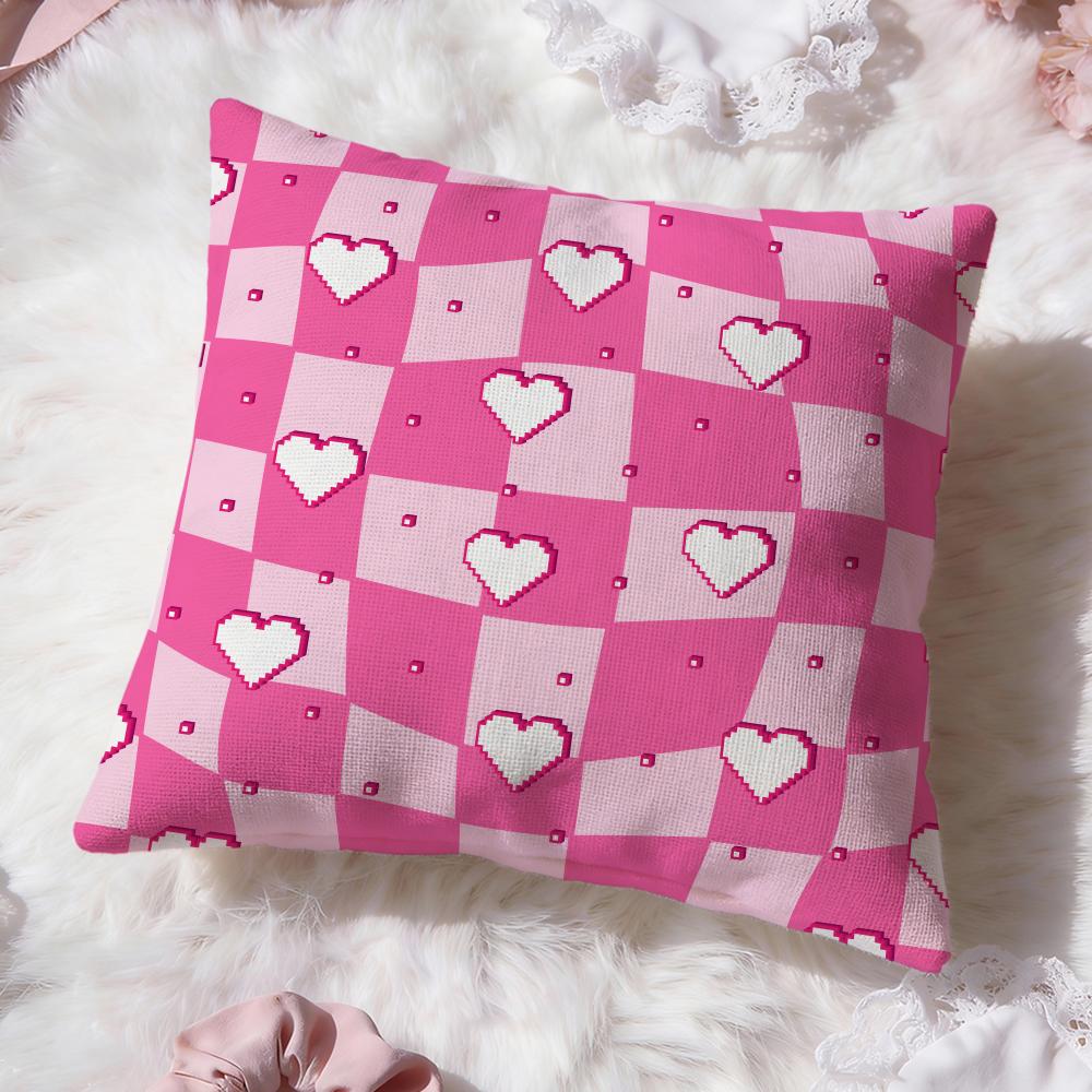 Cute Valentines Day Cushion Cover Premium Comfort Reversible Pillow Cove -Two In One Design for Any Room & Car Interior