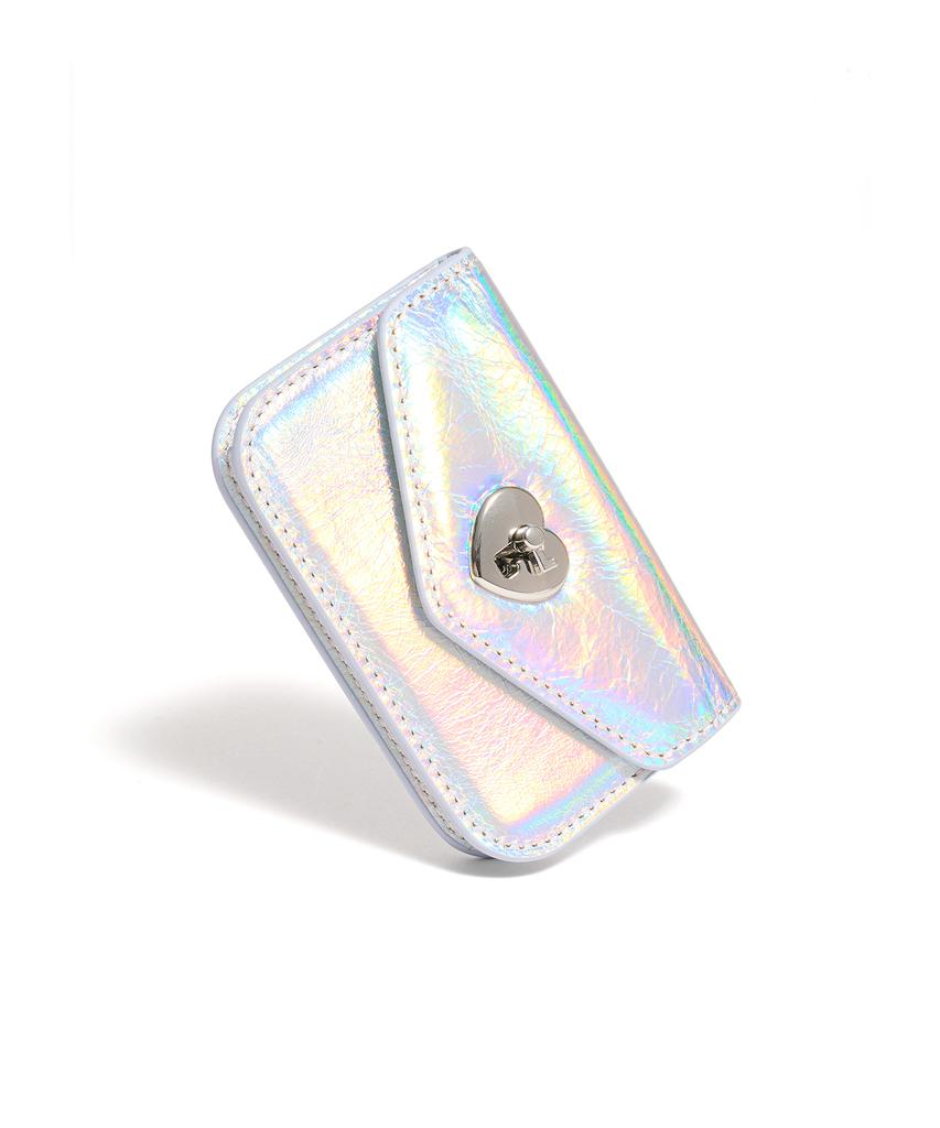 Lemasque Heart Lock Compact Business Card Holder Hologram