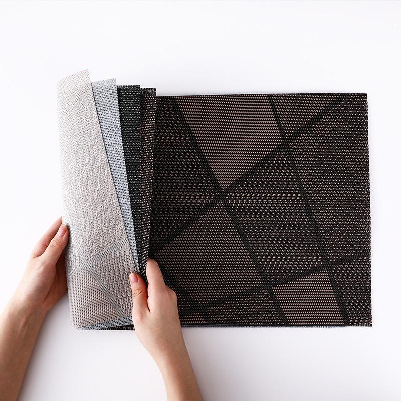 4PCS European Style Waterproof Table Placemat PVC Washable Coasters for Table Rectangle 30x45CM Anti-slip pad Dining Table Decor