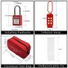 BHBL Lockout Tagout Kit -Lockout Tagout Tag, Nylon Tie, Nylon Storage Bag, RedSafety Padlock, Lockout Tagout Locks (Red Kit)