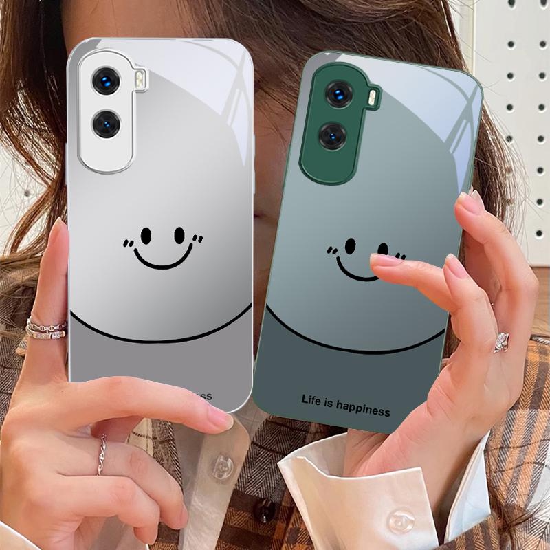 Life is about being happy For Honor 30 50 50SE 70 Pro 90 200 200Pro Magic 4 5 7 Lite X9c Smart X50i Plus X9 X30 Glass Phone Case