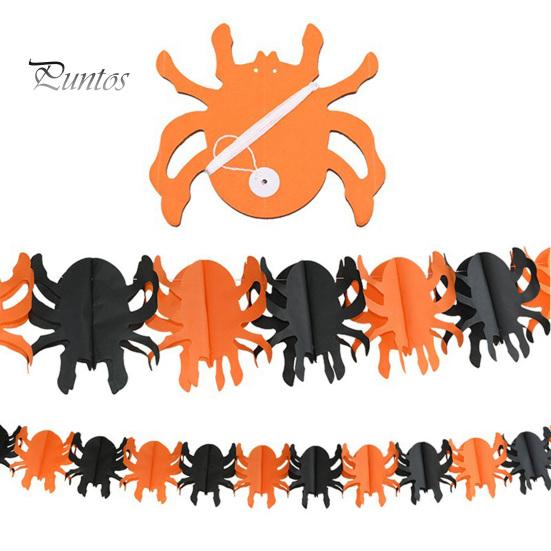 High-quality Halloween Banner 5 Pcs 10FT Banner, Spooky Spider Bat Skull Ghost Festive Celebration Pumpkin Hanging Bunting Garland for Party,