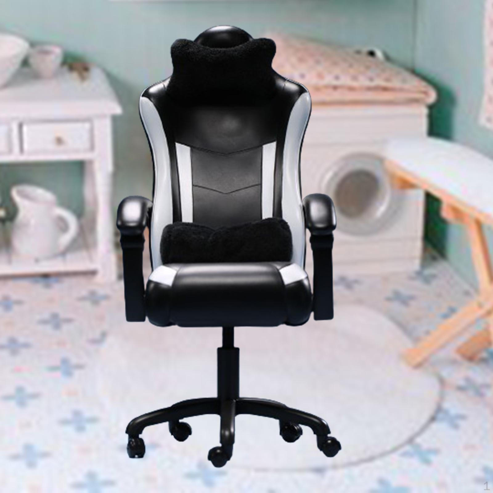 

1/6 миниатюрное игровое кресло, украшение для ролевых игр, аксессуар, мебель, кукольный домик чёрный