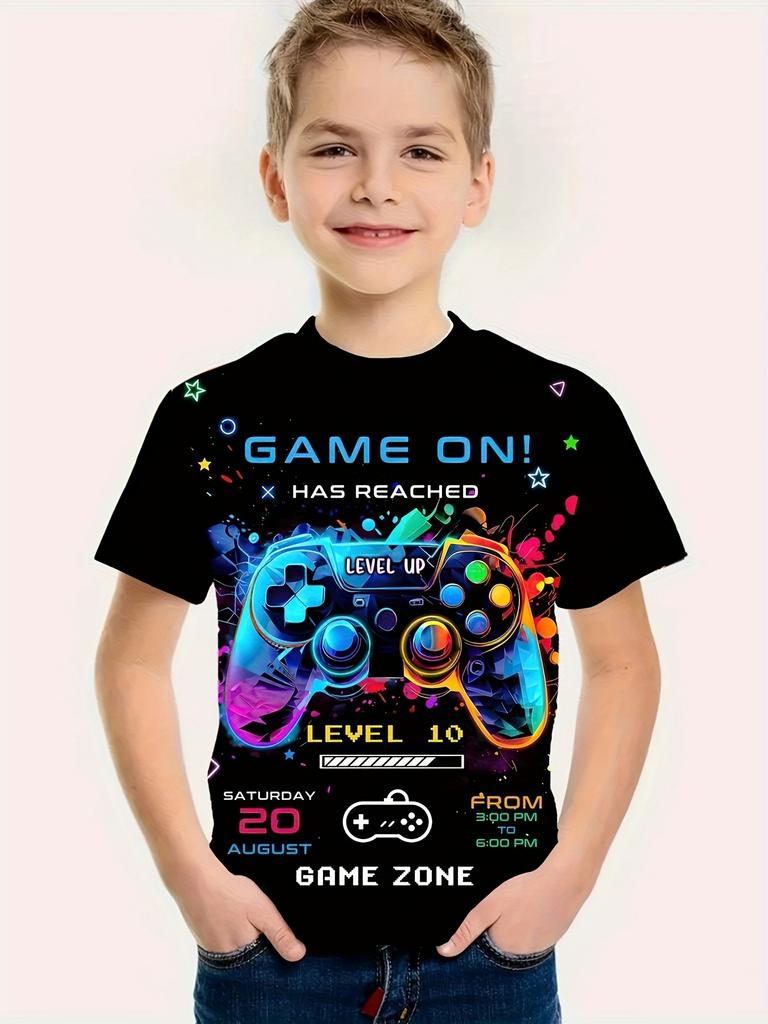 Ubrania Dziecięce Chłopięce Halloween Rekin Dynia Nadruk Chłopięcy T-shirt Krótki Rękaw Kreskówkowy Graficzny T-shirty O-Neck Odzież Dziecięca