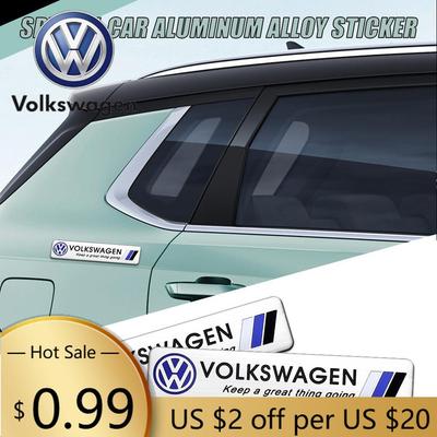 Dla VOLKSWAGEN VW Naklejka Aluminiowa na Karoserię Samochodu Uniwersalna Dekoracja Logo Pojazdu Akcesoria Dla Volkswagen VW Golf Polo Beetle Pas