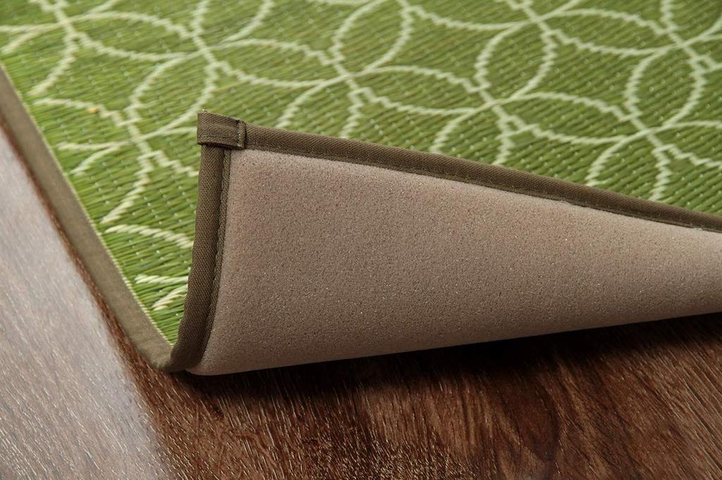 IKEHIKO Igusa Kitchen Mat, Shippo Pattern, Approx. 60 X 150cm, Green, Made In Japan, Non-Slip, Simple, Japanese Modern Design #8243320