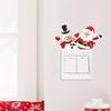 4pcs Cartoon Christmas Series Festival Switch Sticker DIY Wall Art Stickers Home Switch Frame Decoration Removable Self-adhesive