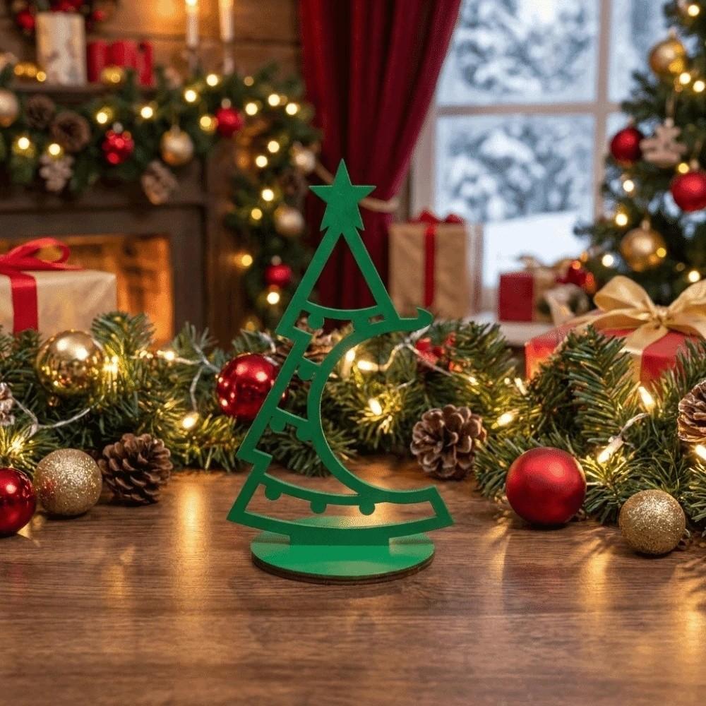 with Star Desktop Christmas Tree 3D Printed Tabletop Decor New Christmas Tree Ornament Indoor