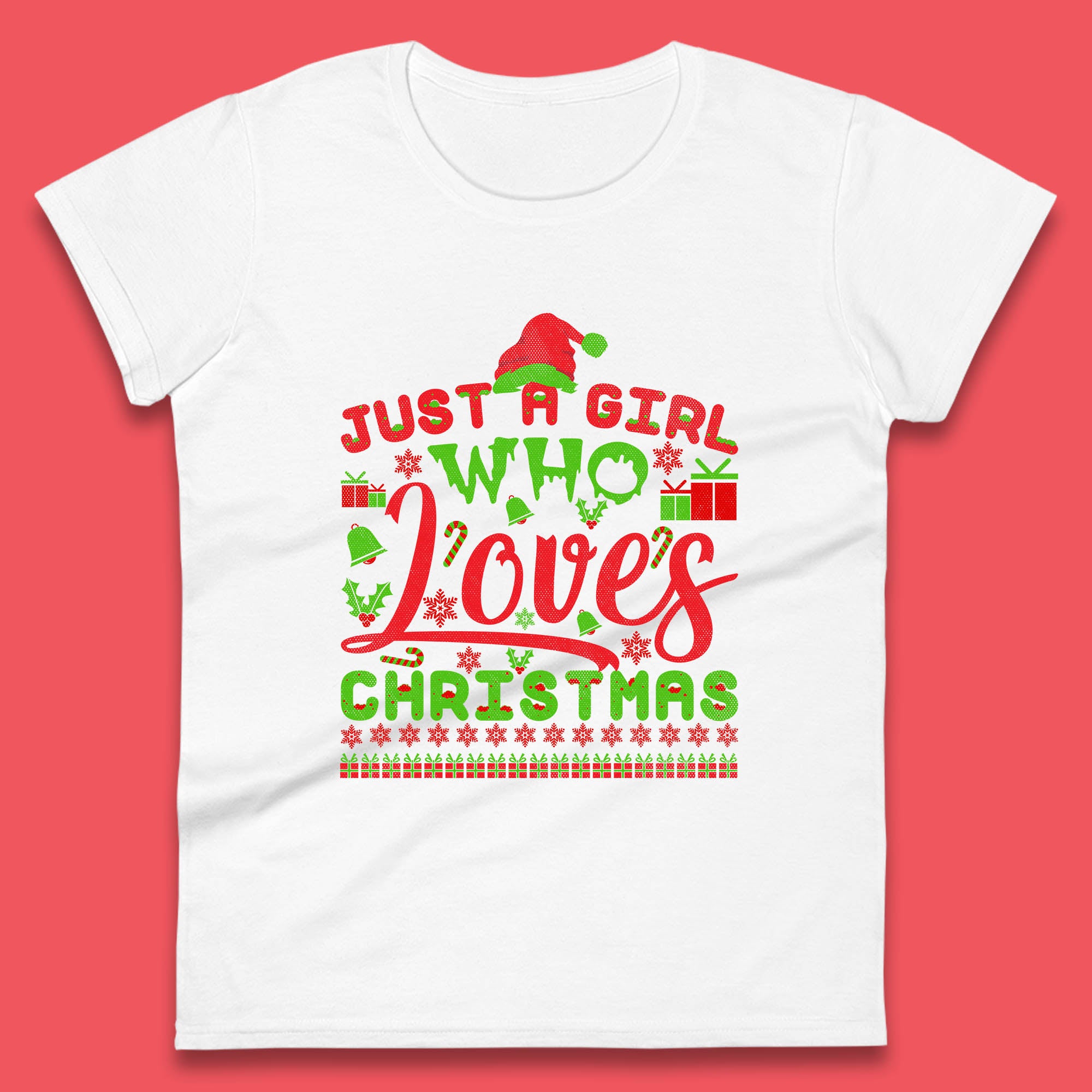 Christmas Womens T Shirt Mens Tops Tees Unisex Just A Girl Who Loves Christmas Top 4XL