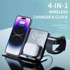 3 In 1 Wireless Charger for IPhone 14 13 12 Pro Apple Watch S8 7 15W Fast Charging Dock Station Desktop LED Digital Alarm Clock