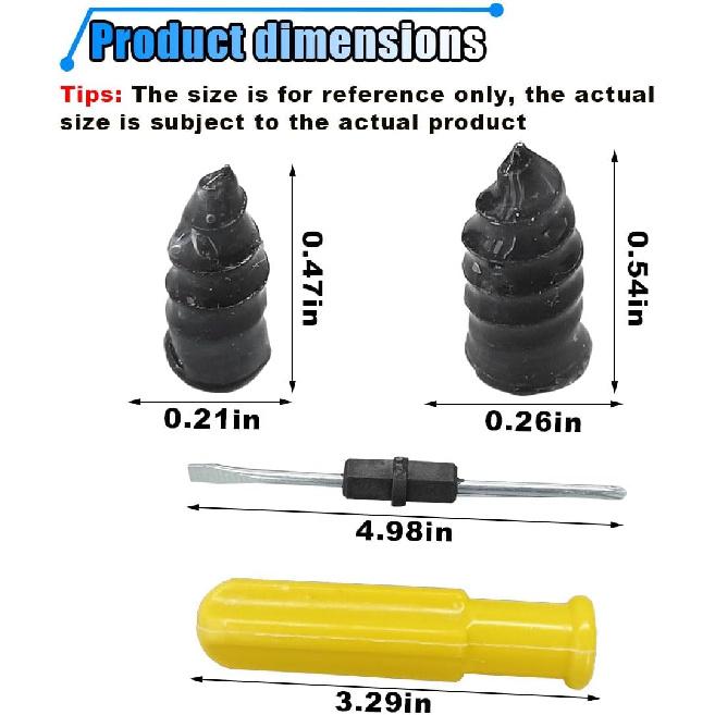 60PCS Tire Repair Rubber Nail, Tire Puncture Repair Tool Kit With Screwdriver, Self Service Vacuum Tire Repair Screw Plug, Tire Repair Kit For Car