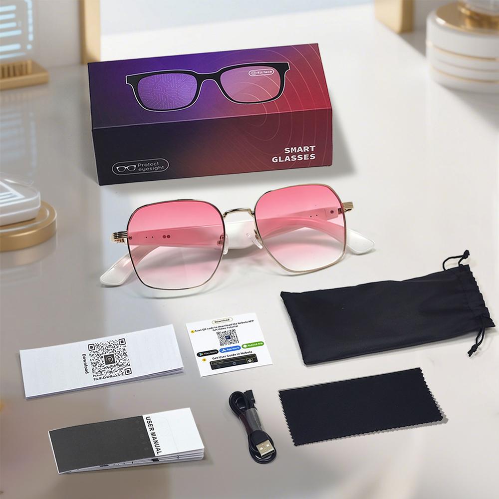 SACOSDING New Fashion Smart Glasses Anti-UV AI Voice Intelligent Translation Music Headphones Bluetooth Call Outdoor Sport Sunglasses