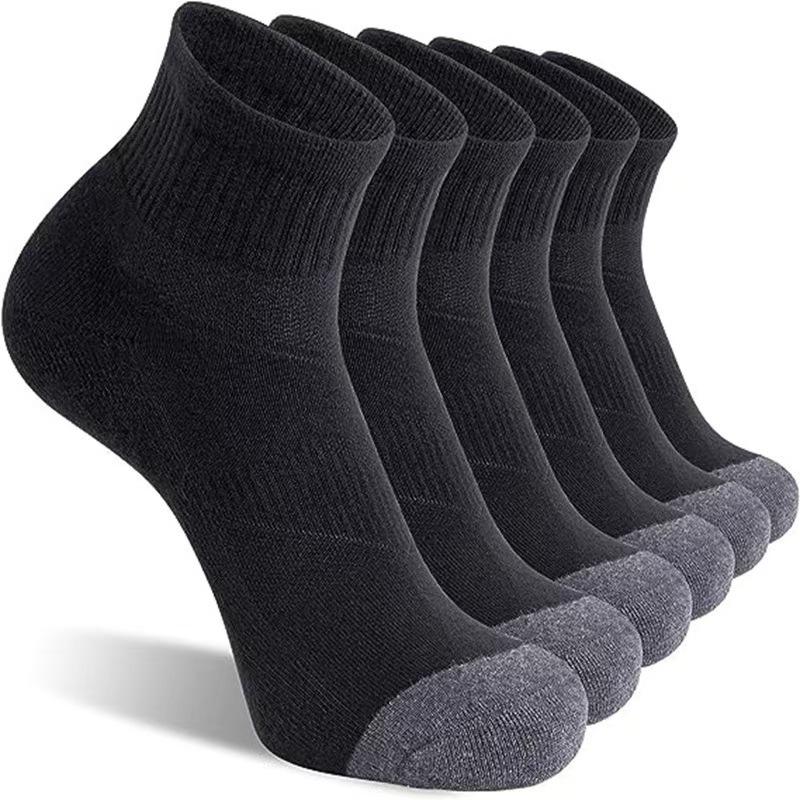 Plus Size Men s Breathable Color Block Sports Socks – Summer Sweat-Absorbing Short Running & Basketball Socks Plus Size