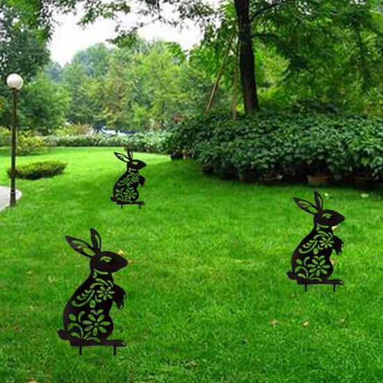 Garden Stake Creative Shape Wear-resistant Acrylic Lawn Stake Easter Rabbit Yard Art Ornament for Home