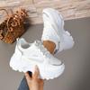 Fashion Plus Size 2025 Mesh Women's Vulcanize Shoes Outdoor Breathable Increase Height Lace Up Sneakers Versatile Ladies Casual Shoes