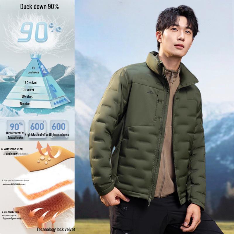Men's Lightweight Down Jacket: 2025 Autumn/Winter Stand Collar Short Duck Down Coat