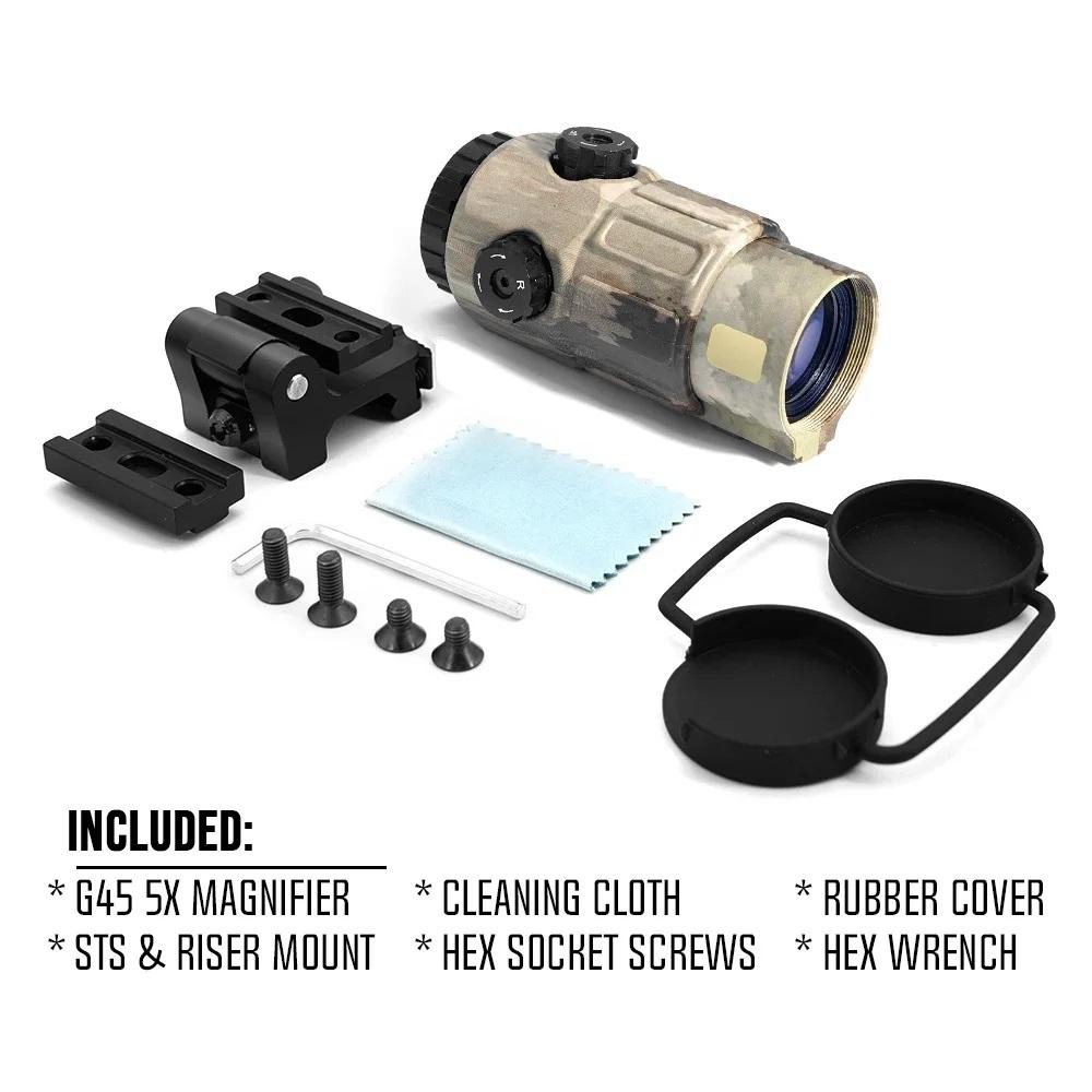 EVOLUTION GEAR Tactical Airsoft G45 Magnifier Sight 5X Mag Scope