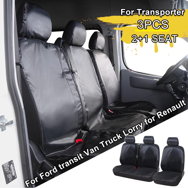 AUTOYOUTH 1+2 Waterproof Car Seat Cover for Transporter for Ford Transit Van Truck Lorry for Renault Master for