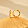 Stainless Steel Zircon Hoop Earrings, Small Round Hoops Huggie Earrings, Women Zircon Circle Piercing Ear Jewelry