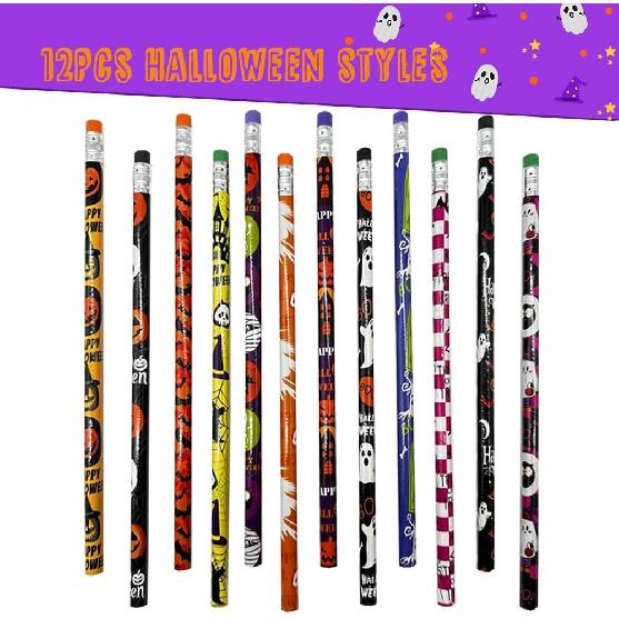 60Pcs Halloween pencils bulk Bat Ghost Spider Pumpkin Shape Pencil for Office