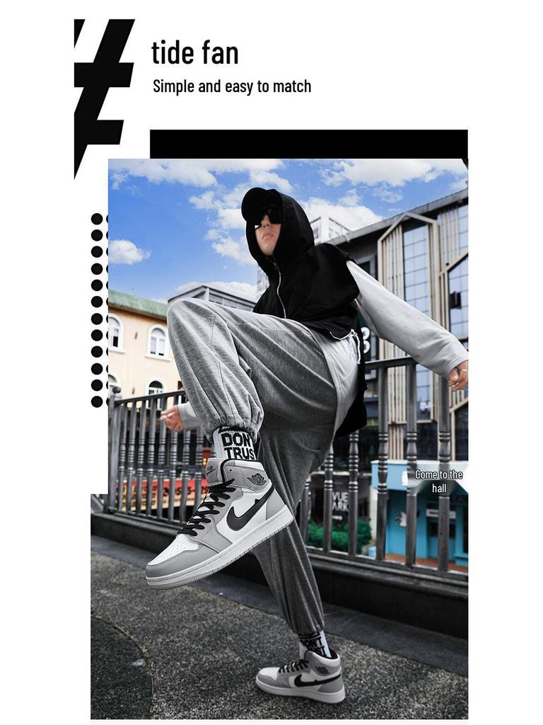 Fleece-Lined AJ Men's and Women's High-Top Sneakers, Dunk & Air Force One Sports Basketball Shoes