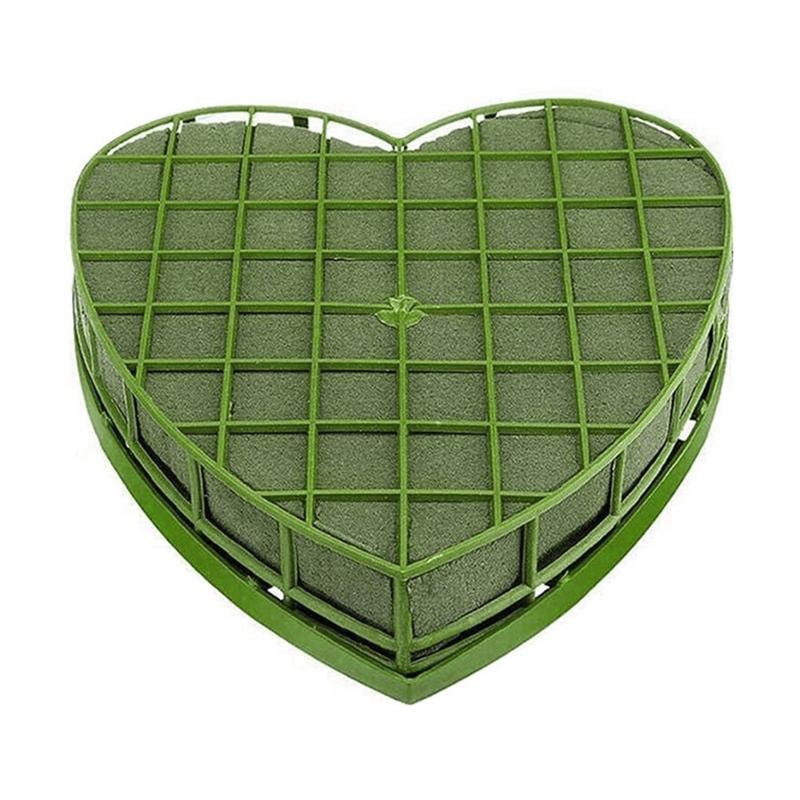 

Wedding Car Heart Shape Flower Foam Cage Box with Suction Cup Green Styrofoam Wet Floral Block Artificial Mud Florist Party