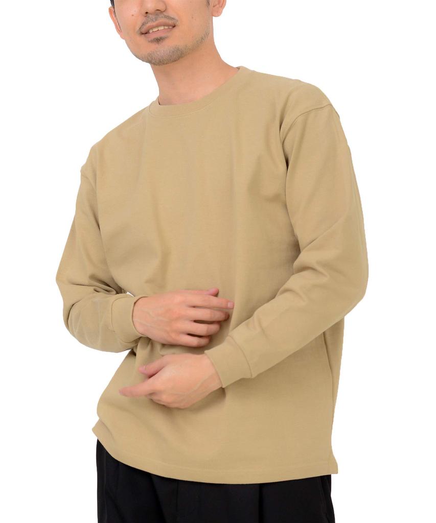 T-Shirt.ST Herren XL Langarm-T-Shirt, Sand Khaki, 10.2oz, Extra Schwergewicht