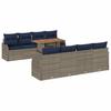 Garden Sofa Set 7 Pcs Grey and Navy Blue