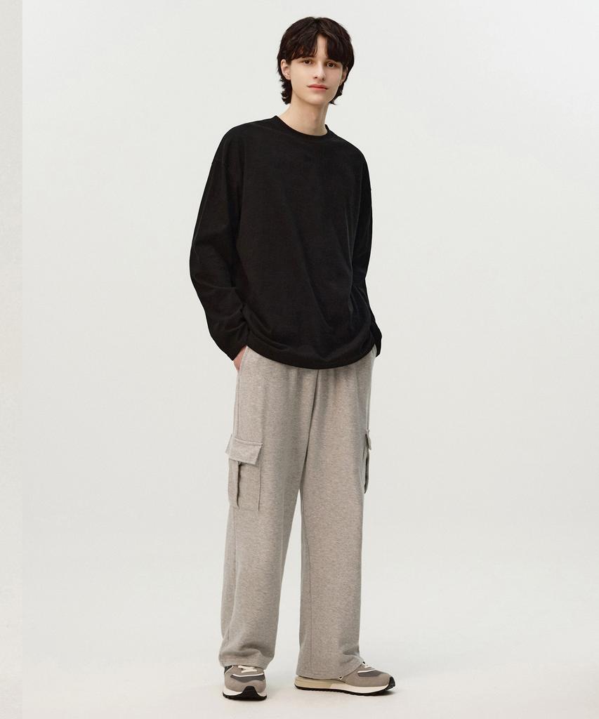 TOPBOY [2Pack Non-Fleece Or Fleece] Cargo Straight Sweatpants 2 Colors (Type A)