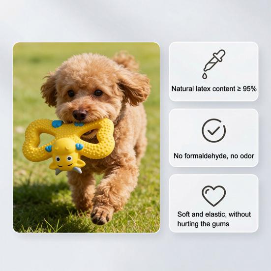 Squeaky Monkey Dog Toy Latex Monkey Shape Puppy Chew Toy Interactive Dog Teething Toy for Aggressive Chewers Teeth Cleaning Tug-of-War