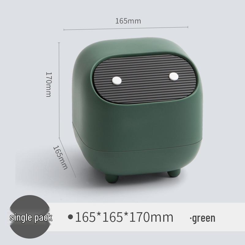 Xin Zao Creative Ninja Double-Layer Desktop Trash Can with Lid - Mini Press-Type Paper Basket Storage