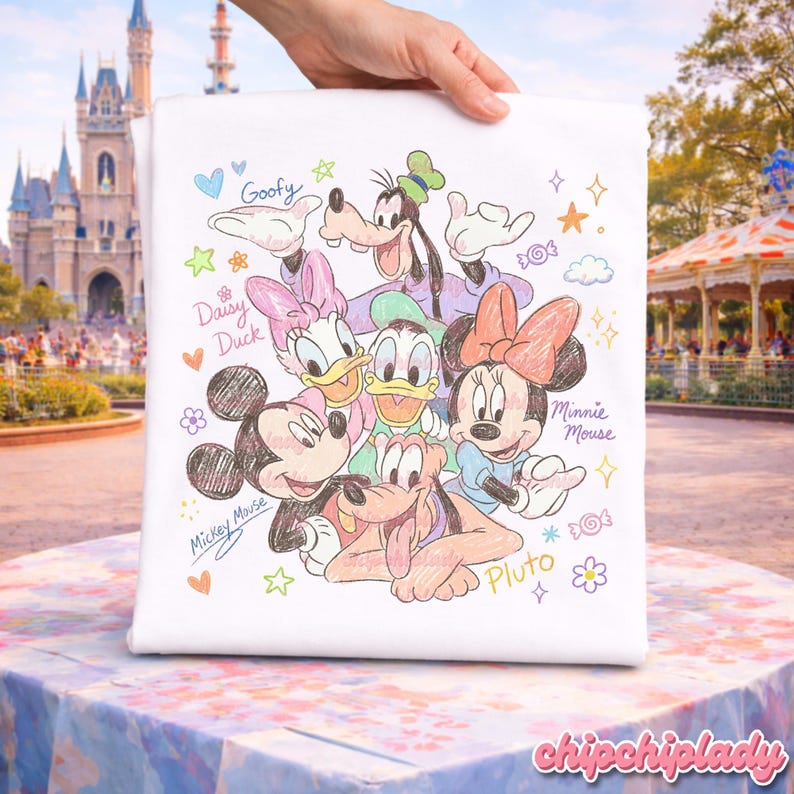 Vintage Mickey and Friends Signatures T-shirt, Retro Mickey & Co Shirt, Disney Family Trip Shirt, Disneyland Friend Trip 2026 100