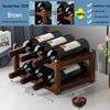 Simple Red Wine Rack Solid Wood Display Stand for Home or Bar Counter