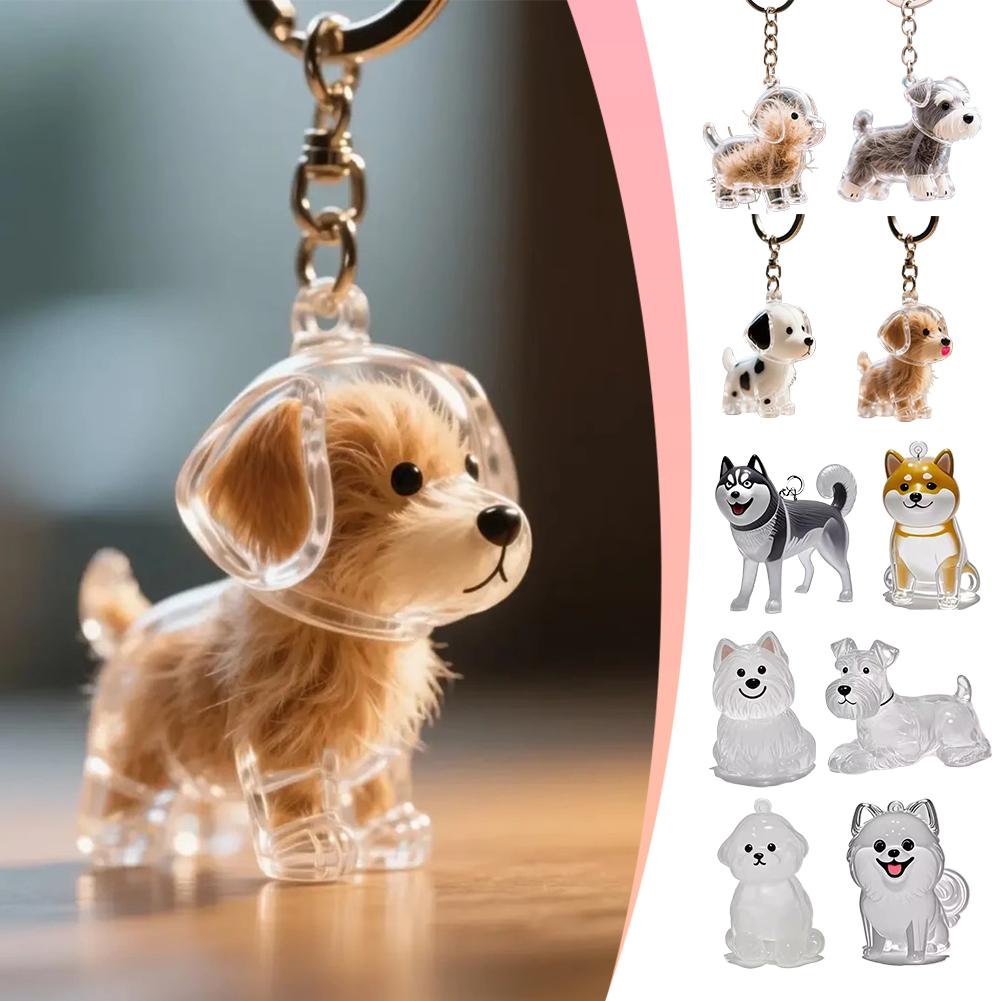 Dog Hair Storage Cute Pendant Keychain Bag Pendant Collection Capsule Cartoon Dog Hair Storage A7K5