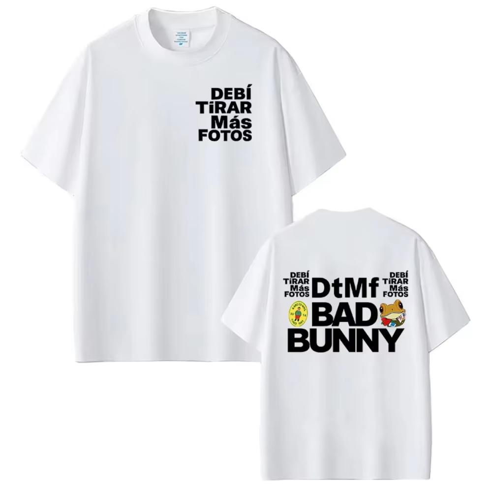 Rapper Bad Bunny Debi Tirar Mas Fotos DTMF Print T Shirt Unisex Summer Hip Hop Loose Unisex And Unisex TShirt