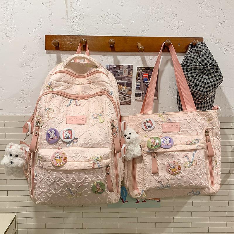 Schoolbag Schoolbag Female Newborn High Value Cute Bow Backpack Large Capacity Three To Six