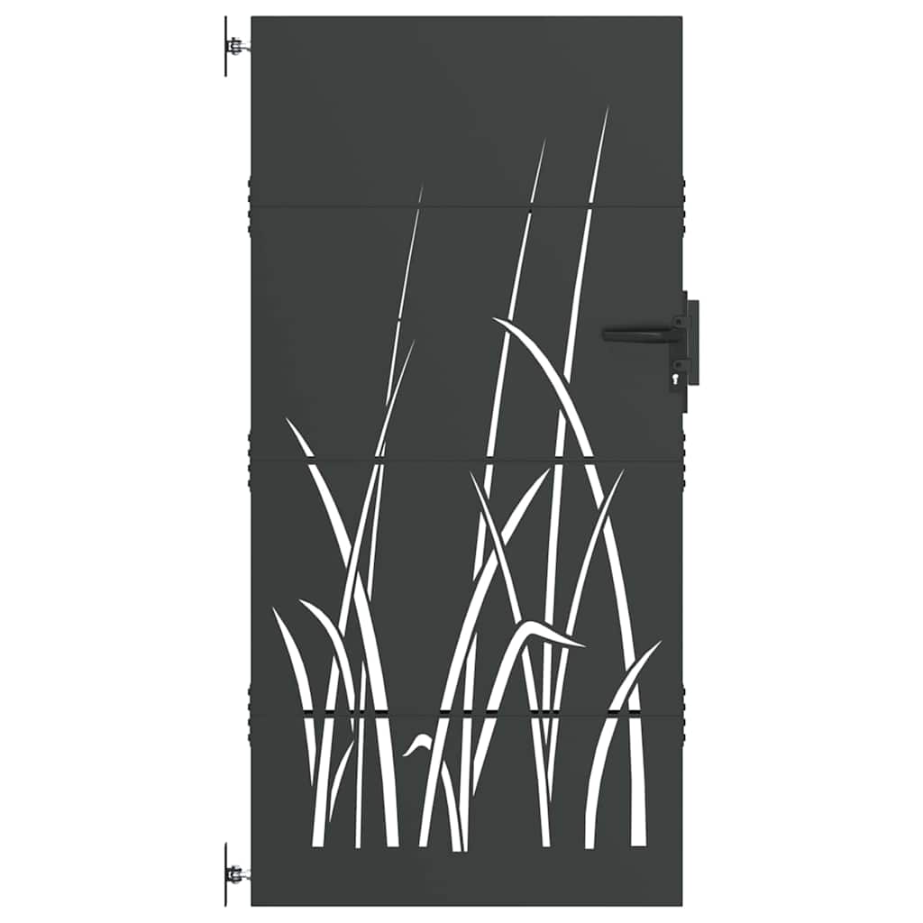 Garden Gate Black 85 X 200 Cm Powder Coated Steel