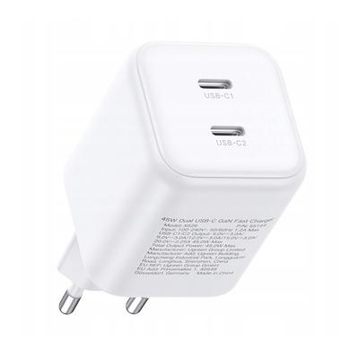 Ładowarka Sieciowa USB-C GaN 45W - Biała