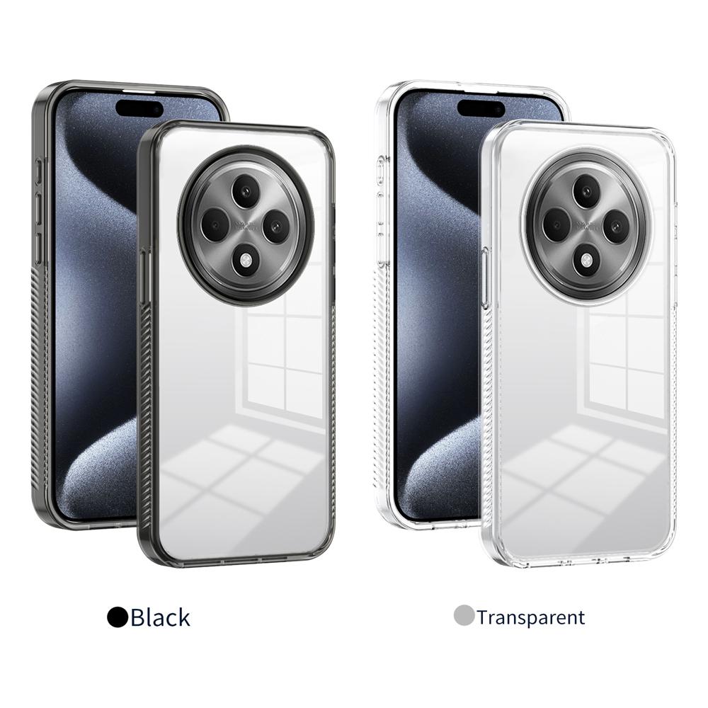 KEYSION Transparent Phone Case for OPPO Reno12 F 5G Soft TPU+PC Anti-slip HD Clear Shockproof Phone Cover for OPPO Reno 12F 5G