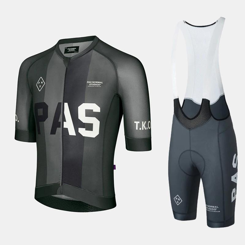 Mens Cycling Jersey Bib Shorts Set Breathable Lightweight Road Bike Sportswear Solid Color Comfort Fit