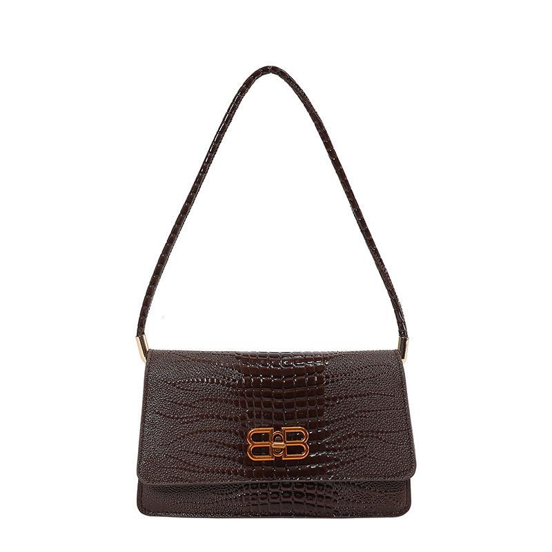 

Chic Pu Leather Baguette Bag Versatile Medium-sized Handbag In Multiple Colors кавовий