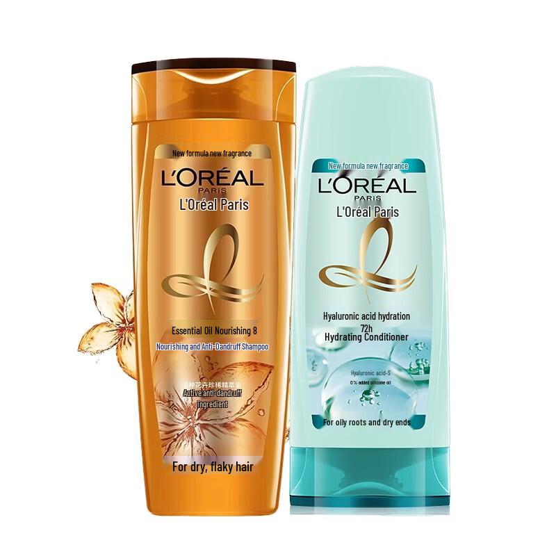 L Oréal Essential Oil Anti-Dandruff Shampoo & Hyaluronic Acid Hydrating Conditioner Set
