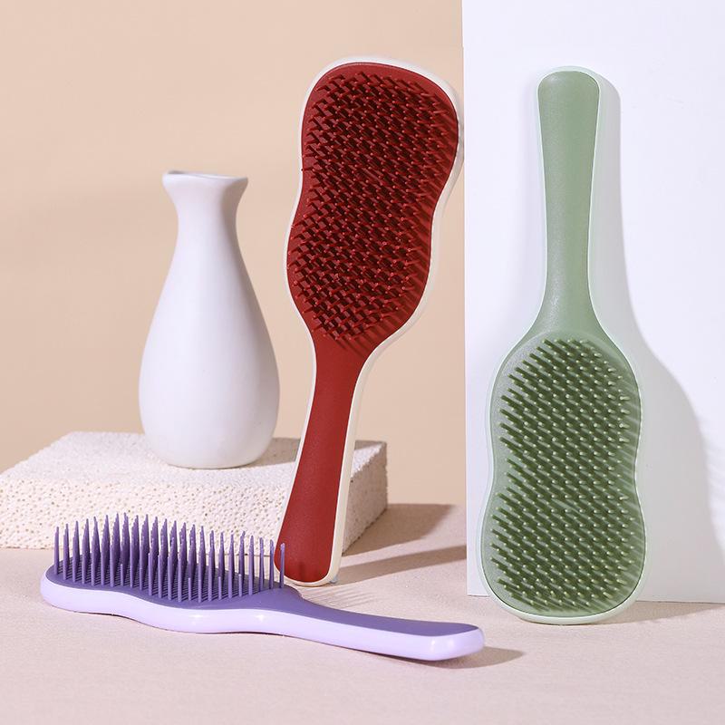 Peigne à cheveux en feuille de bananier: Peigne de massage et de coiffage à coussin d'air sans nœud pour filles