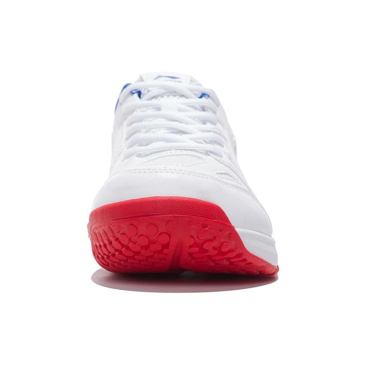New LiNing Ace Cushioned Slip Resistant Abrasion Resistant Low Top Badminton Shoes Men's White Blue AYTP011-13