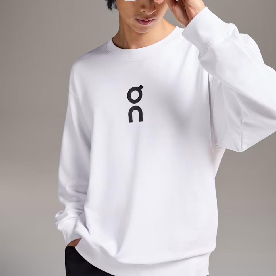 On Logo Print Round Neck Pullover Lg Sleeve Sweatshirt Men sweatshirt White 1ME10340069